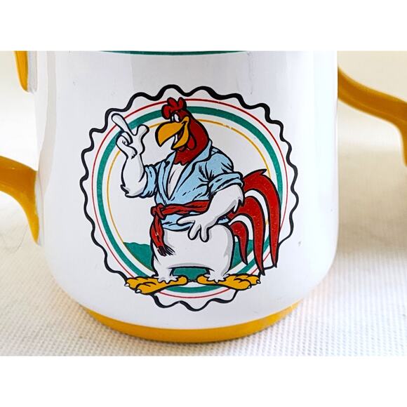 MUGS/CUPS-Foghorn Leghorn-Warner Brothers-White/Blue/Yellow-Set of 2-Holds 8 oz - Picture 3 of 10